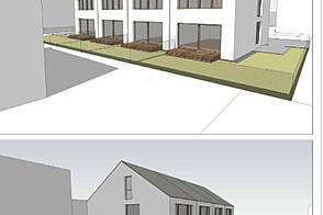 Здание с террасой в районе Трново