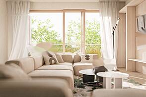 Трехкомнатная квартира в районе Ново Любляна Бежиград