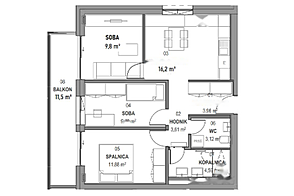 Четырехкомнатная квартира в Новой Ежице