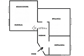 Двухкомнатная квартира в районе Рудника.