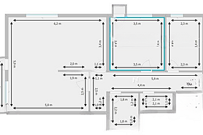 Квартира с тремя комнатами в Шишке