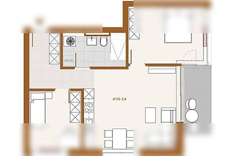 Трехкомнатная квартира А1Н-С4 (продажа): 1