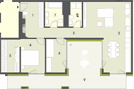 Квартира с тремя комнатами в районе Бежиград.: 9