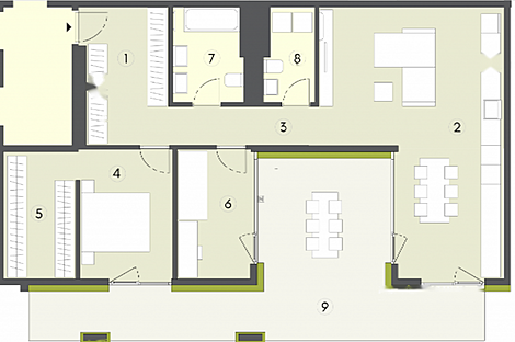 Квартира с тремя комнатами в районе Бежиград.: 11