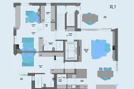 Квартира 'Момэнто' с четырьмя комнатами: 2