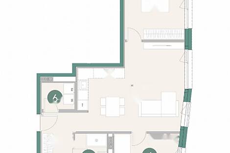 Квартира с тремя комнатами на улице Шлосаревой: 3