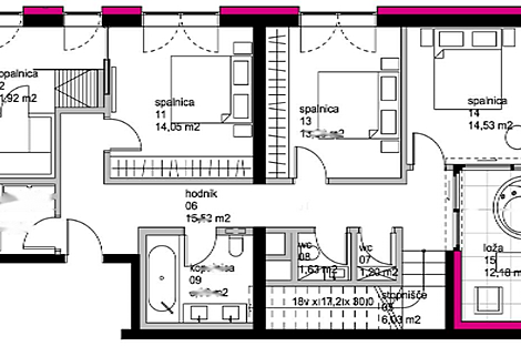 Четырехкомнатная квартира в Любляне, район Шишка: 10