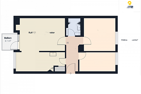 Трёхкомнатная квартира в Бежиграде: 22
