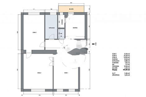 Квартира с 3,5 комнатами в центре: 14