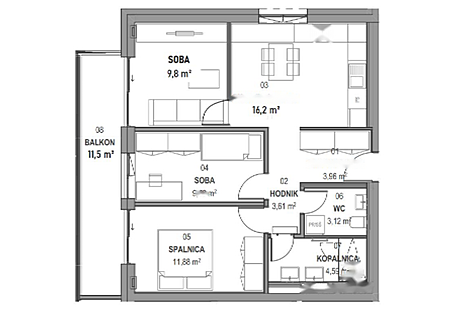 Четырехкомнатная квартира в Новой Ежице: 1