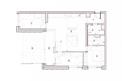 Четырехкомнатная квартира расположена в районе Бежиград.: 12