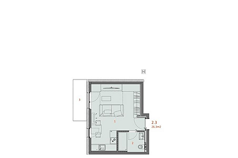 1-комнатная квартира в Бежиграде: 8