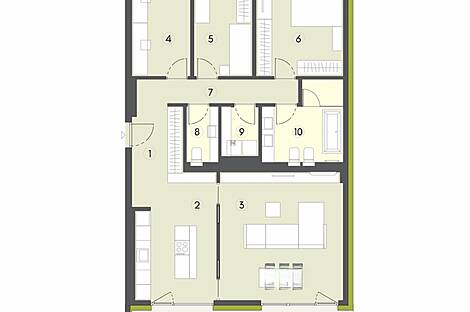 Четырёхкомнатная квартира на улице Топнишка, дом 135.: 14