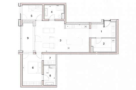 Трёхкомнатная квартира в Бежиграде: 21
