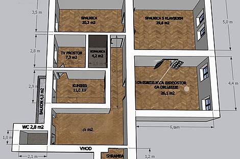 Четырёхкомнатная квартира в центре: 15