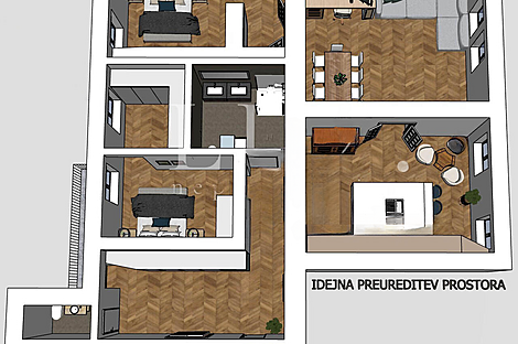 Центр: трёхкомнатная квартира: 16